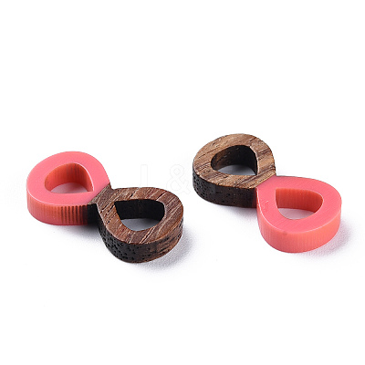 Opaque Resin & Walnut Wood Links Connectors RESI-T035-46-1