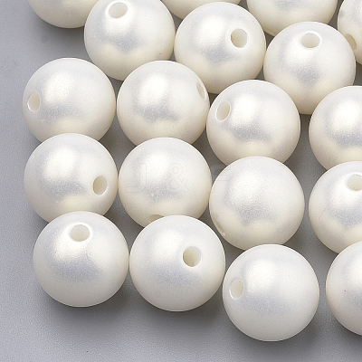 Spray Painted Style Acrylic Beads X-MACR-T010-12mm-08-1