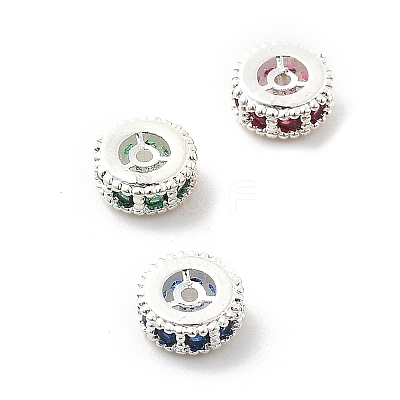 Brass Micro Pave Cubic Zirconia Beads KK-R216-10A-S-1