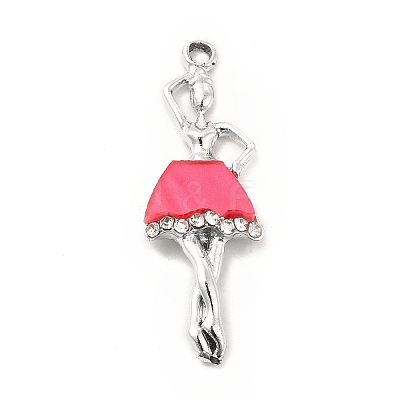 Rack Plating Alloy Enamel Pendants ENAM-M051-03P-C-1
