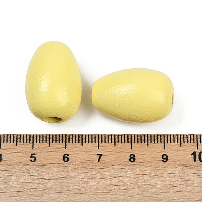Spray Painted Wood European Beads WOOD-F017-10B-1