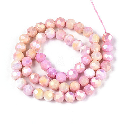 Anti-Tarnish Electroplate Glass Beads Strands EGLA-T021-8mm-15-04-1