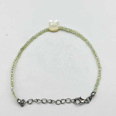 Faceted Rondelle Glass Beaded Bracelets TR4821-6-1