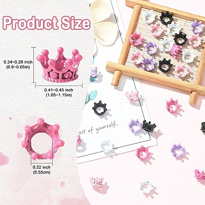 30Pcs 5 Colors Alloy Crown European Beads FIND-YW0011-91-1
