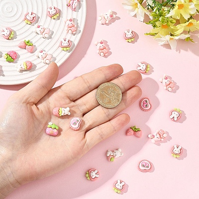 20Pcs Cute Opaque Resin Decoden Cabochons RESI-YW0005-48-1