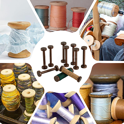 Wooden Bobbins AJEW-WH0031-47B-1
