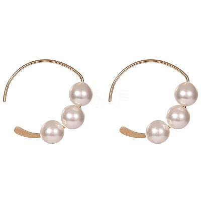 Alloy Plastic Pearl Round Cuff Earrings FS-WG69B0D-01-1