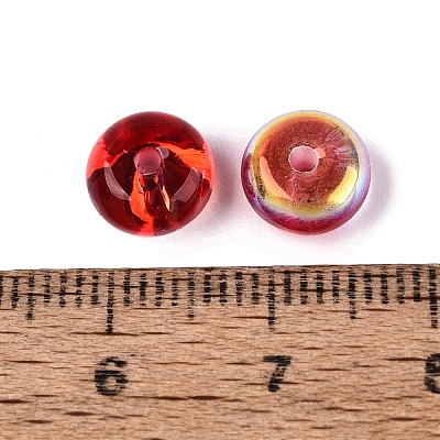 Baking Paint Electroplate Transparent Glass Beads EGLA-Q141-01B-A03-1