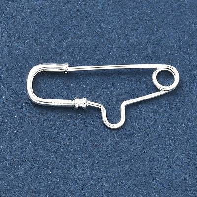 925 Sterling Silver Safety Pin Brooch Findings STER-H120-02S-1