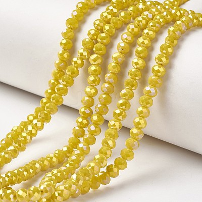 Electroplate Opaque Glass Beads Strands EGLA-A034-P6mm-T09-1