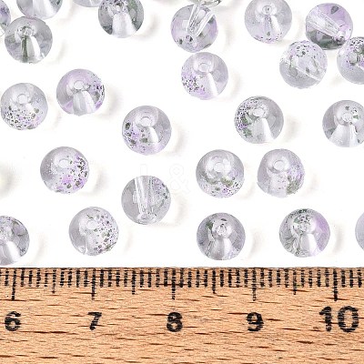 Baking Paint Transparent Glass Beads DGLA-T004-08B-1