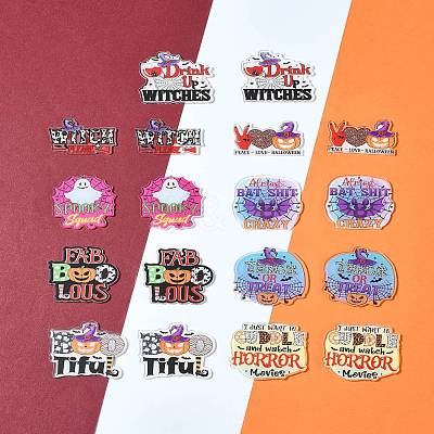 18Pcs 9 Styles Printed Acrylic Pendants OACR-FS0001-74-1