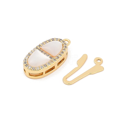 Brass Micro Pave Clear Cubic Zirconia Box Clasps KK-U051-01G-04-1