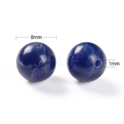 100Pcs 8mm Natural Sodalite Beads DIY-LS0002-32-1