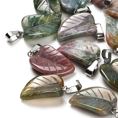 Natural Indian Agate Pendants G-B127-01P-04-1