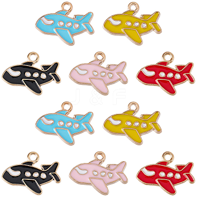40Pcs 5 Colors Alloy Enamel Pendants ENAM-SC0008-19-1