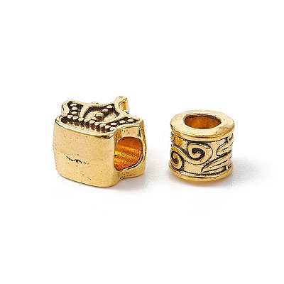 60Pcs 12 Style Tibetan Style Alloy European Beads FIND-FS0001-80-1