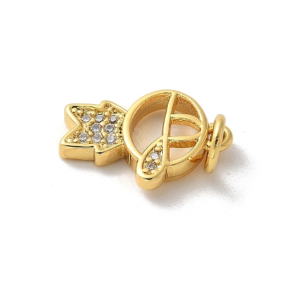 Brass Micro Pave Cubic Zirconia Pendants KK-P292-21D-G-1