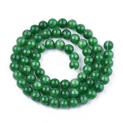 Natural Dyed Yellow Jade Gemstone Bead Strands G-R271-8mm-Y13-1