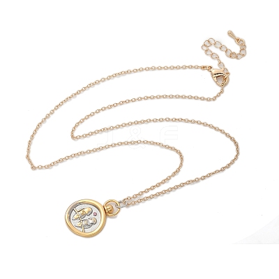 Brass Twelve Constellations Tarot Pendant Necklaces NJEW-Q006-01E-G-1