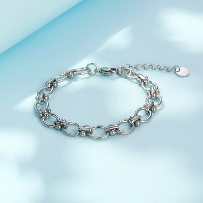 Tarnish Resistant 304 Stainless Steel Cable Chain Bracelets for Women CF3254-2-1
