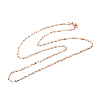 1.5mm Rack Plating Brass Oval Link Chain Necklaces for Women Men MAK-L044-25RG-1