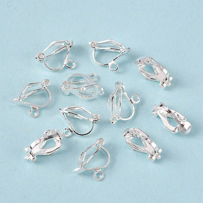 Brass Clip-on Earring Findings EC109-S-1