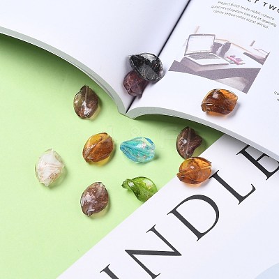 Handmade Gold Sand Lampwork Beads LAMP-S029-20x15mm-M-1
