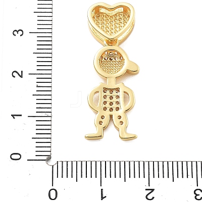 Golden Brass Micro Pave Cubic Zirconia Pendants KK-L209-100G-01-1