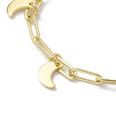 Golden 304 Stainless Steel Charm Bracelets with Brass Paperclip Chains BJEW-JB10031-02-1