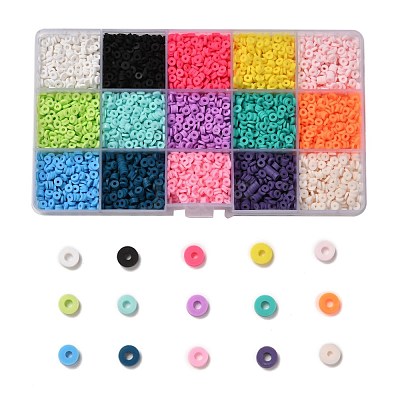 150G 15 Colors Handmade Polymer Clay Beads CLAY-JP0001-11-4mm-1