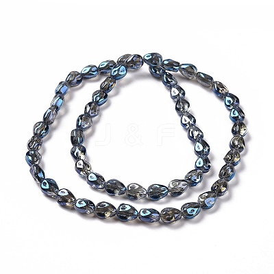 Transparent Electroplate Glass Beads Strands GLAA-C025-02M-1