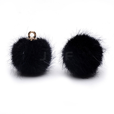 Handmade Faux Mink Fur Covered Pendants WOVE-S108-03G-1
