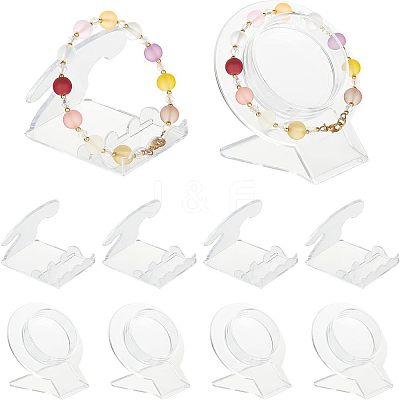 16 Pcs 2 Style Acrylic Bracelet Display Stands BDIS-FG0001-08-1