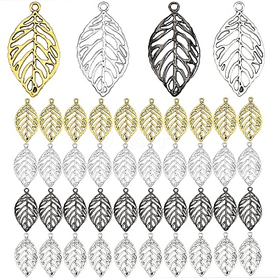 40Pcs 4 Colors Alloy Pendants PALLOY-SZ0001-28-1