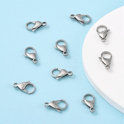 Tarnish Resistant Polished 316 Surgical Stainless Steel Lobster Claw Clasps X-STAS-R072-18A-1