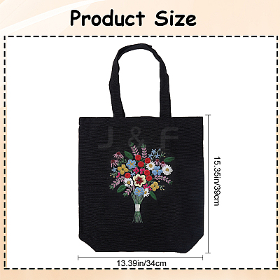 1 Set DIY Tote Bag Embroidery Kit DIY-CP0011-21A-1