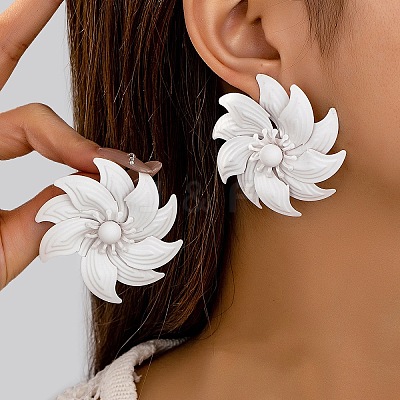 Alloy Enamel Stud Earrings FS-WG7F825-01-1