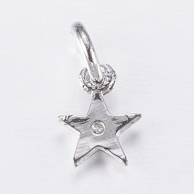 Brass Micro Pave Cubic Zirconia Charms ZIRC-E135-30P-1