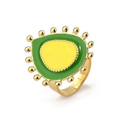 304 Stainless Steel Enamel Finger Rings for Women RJEW-Z096-01G-01-1