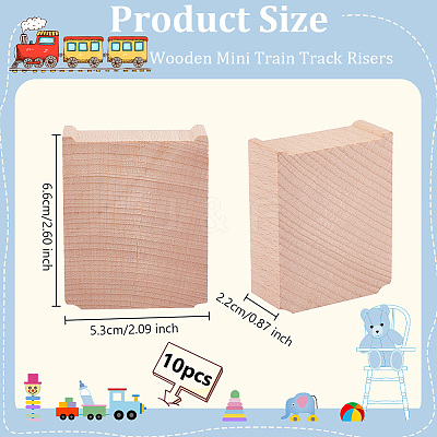 Wooden Train Track Risers WOOD-WH0029-57-1