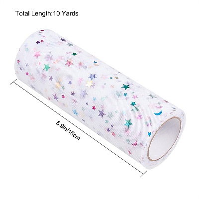 Star Sequin Deco Mesh Ribbons OCOR-P010-F-1
