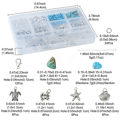 Natural & Synthetic Mixed Stone with Alloy Charms FIND-FS0002-16-1