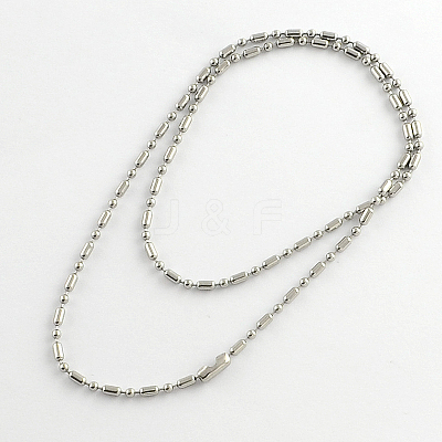 Tarnish Resistant 304 Stainless Steel Ball Chain Necklace Making NJEW-R225-03-1