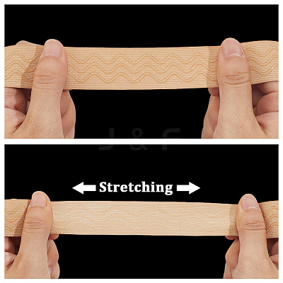 5 Yards Flat Elastic Silicone Non-slip Gripper Tape SRIB-GF0001-60-1