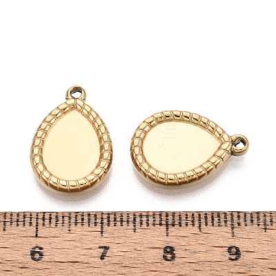 304 Stainless Steel Pendant Cabochon Settings STAS-T067-67G-1