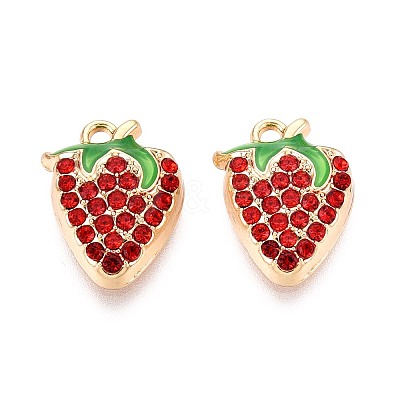 Alloy Rhinestone and Enamel Pendants PALLOY-T092-42G-02-1
