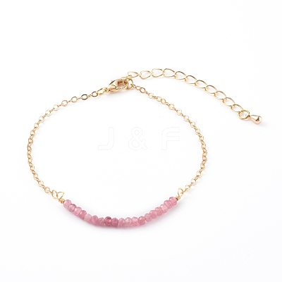 April Birthstone Natural Tourmaline Beaded Bracelets BJEW-JB06092-04-1
