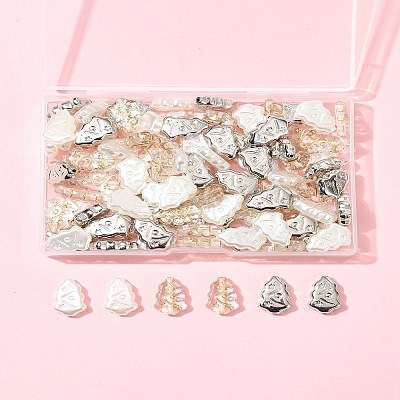 DIY Christmas Tree Acrylic & ABS Plastic Imitation Pearl & CCB Plastic Beads Jewelry Making Findings Kits DIY-FS0007-80-1