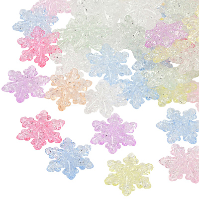 50Pcs Transparent Crackle Acrylic Beads OACR-SP0002-07-1